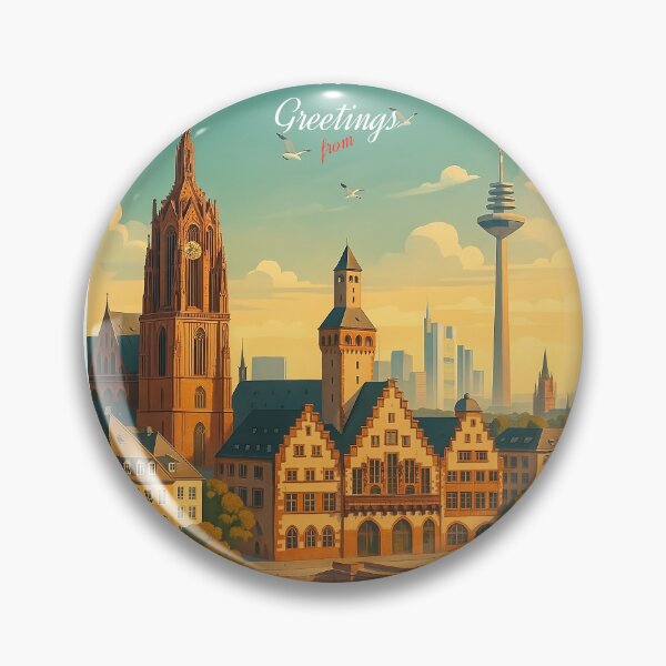 Item preview, Greetings from FRANKFURT Germany - Modern Colorful City View designed and sold by Earth Celebration Designs.
