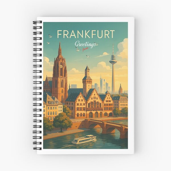 Item preview, Greetings from FRANKFURT Germany - Modern Colorful City View designed and sold by Earth Celebration Designs.