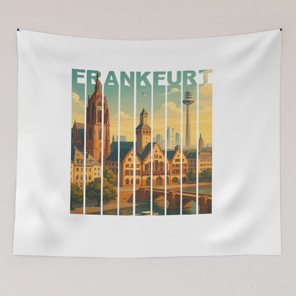 Item preview, Greetings from FRANKFURT Germany - Modern Colorful City View designed and sold by Earth Celebration Designs.