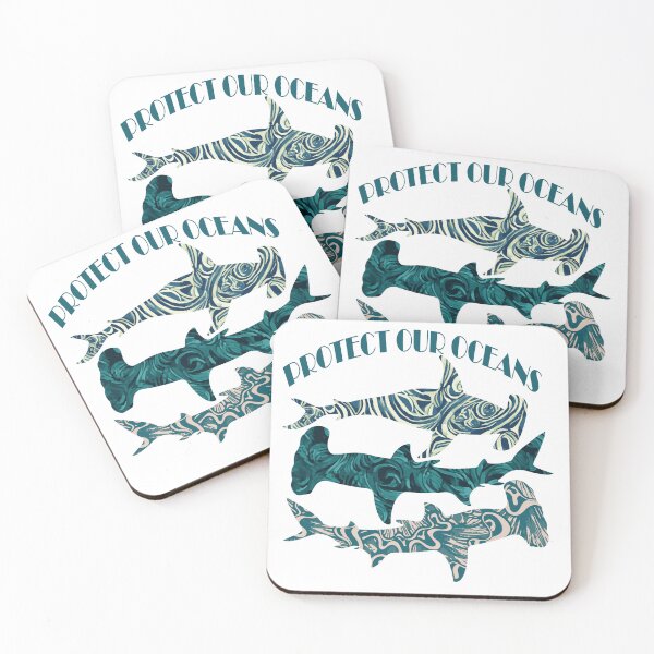 Item preview, Protect Our Oceans Sharks- Ocean Wave Patterned Sharks designed and sold by creationcollective.