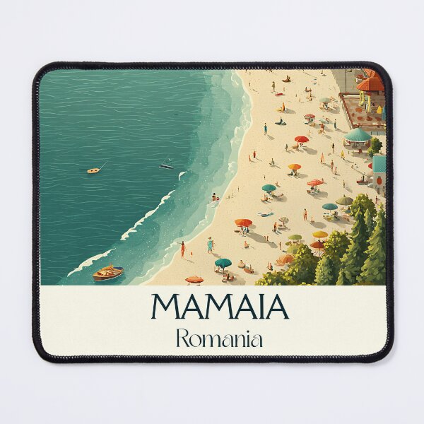Item preview, Mamaia Romania Poster | Black Sea Beach Aerial View Art designed and sold by TuncGK.