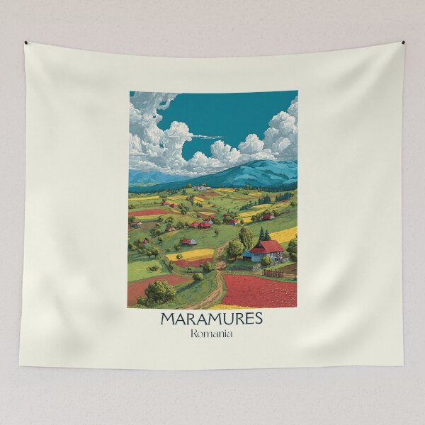 Item preview, Maramureș Romania Poster | Rural Countryside & Village Art designed and sold by TuncGK.