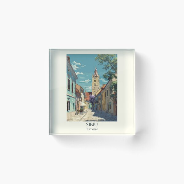 Item preview, Sibiu Romania Poster | Charming Transylvania Old Town Art designed and sold by TuncGK.
