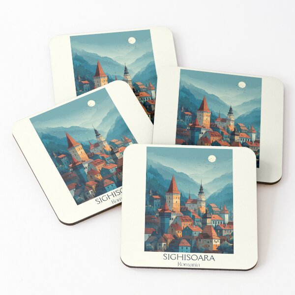 Item preview, Sighișoara Romania Poster | UNESCO Medieval Citadel & Clock Tower Art designed and sold by TuncGK.