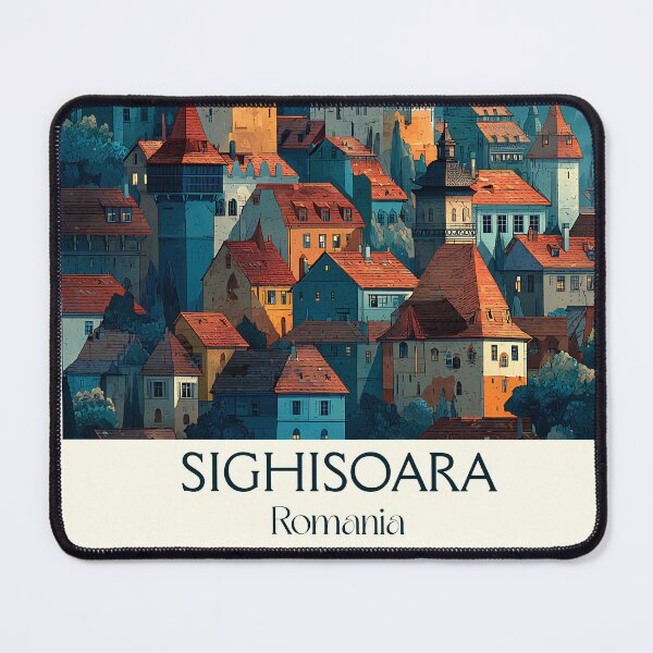 Item preview, Sighișoara Romania Poster | UNESCO Medieval Citadel & Clock Tower Art designed and sold by TuncGK.