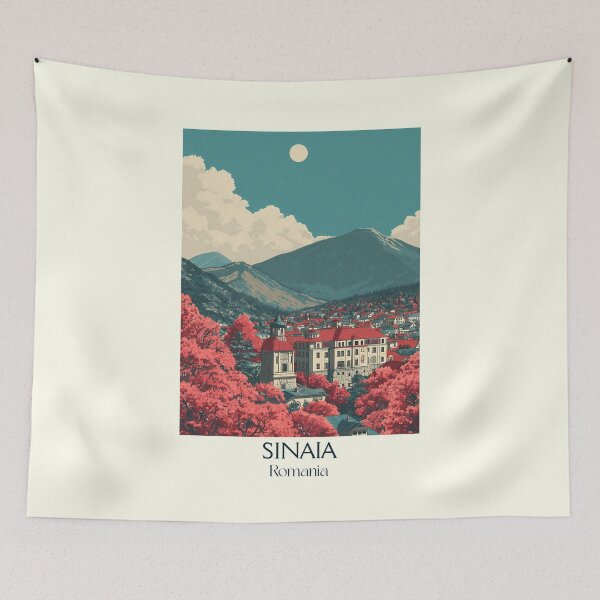 Item preview, Sinaia Romania Poster | Carpathian Mountain Resort & Blossom Art designed and sold by TuncGK.