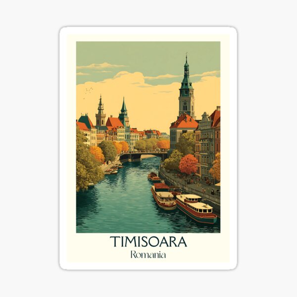 Item preview, Timișoara Romania Poster | Bega River & "Little Vienna" Art designed and sold by TuncGK.
