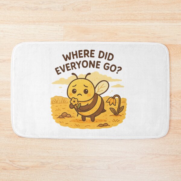Item preview, Where Did Everyone Go – Sad Bee in Empty Field Illustration designed and sold by Lacritsa .