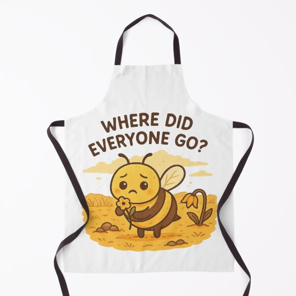 Item preview, Where Did Everyone Go – Sad Bee in Empty Field Illustration designed and sold by Lacritsa .