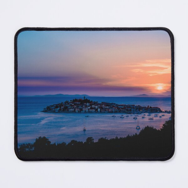 Item preview, Twilight Over Island Harbor – Vibrant Sunset and Coastal Calm designed and sold by Ellaire.