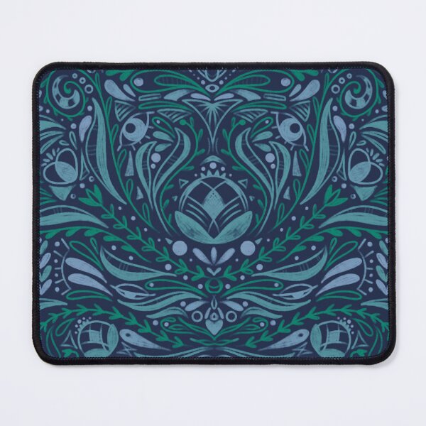 Item preview, Moravian Folk Flower Pattern in Blue – Bohemian Symmetrical Floral Design designed and sold by marie-inks.