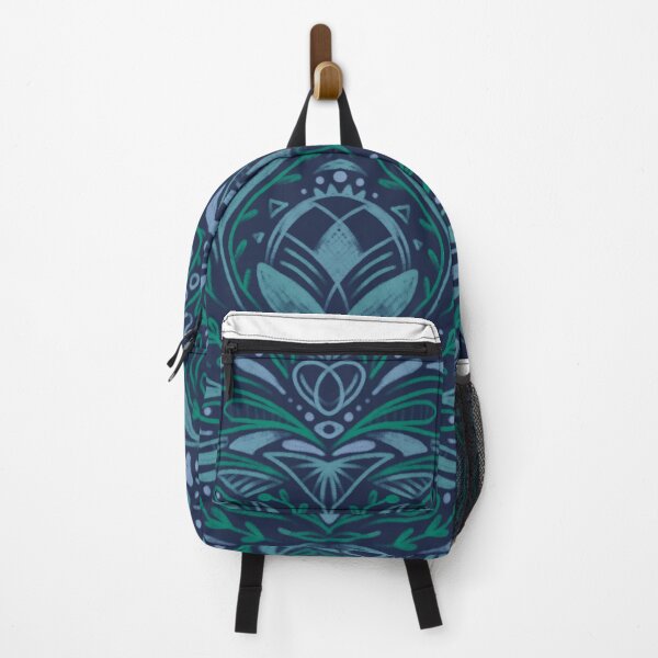 Item preview, Moravian Folk Flower Pattern in Blue – Bohemian Symmetrical Floral Design designed and sold by marie-inks.