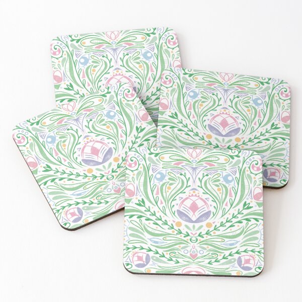 Item preview, Moravian Folk Flower Pattern – Bohemian Symmetrical Floral Design designed and sold by marie-inks.