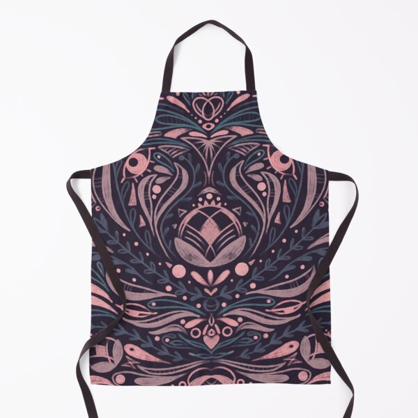 Item preview, Moravian Folk Flower Pattern in Pink and Purple – Bohemian Symmetrical Floral Design designed and sold by marie-inks.