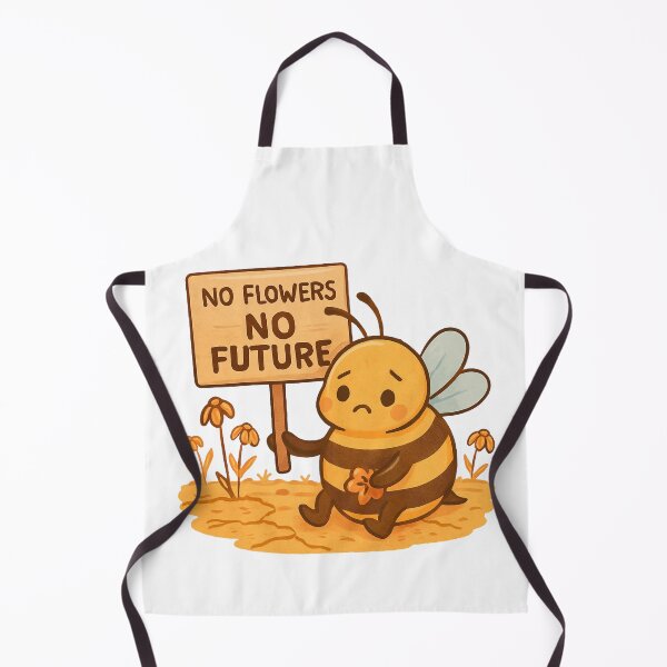 Item preview, No Flowers No Future – Sad Bee with Eco Protest Sign designed and sold by Lacritsa .