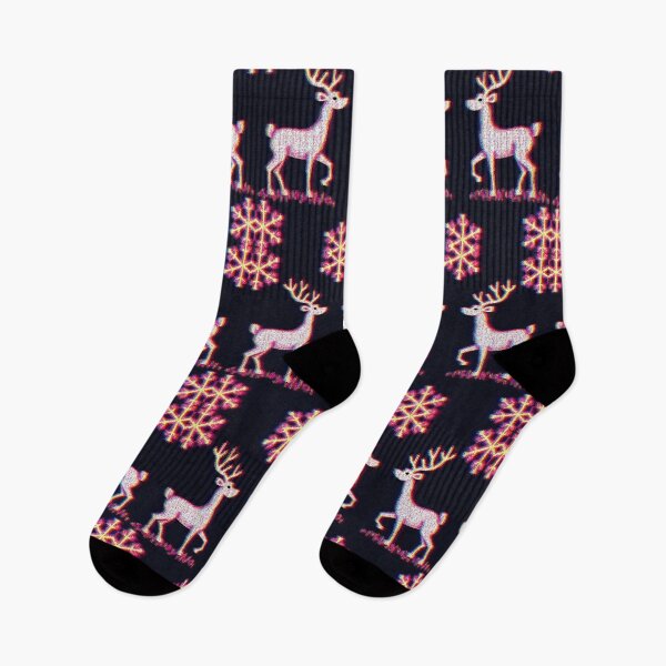 Item preview, Glitched Reindeer – VHS-Style Ugly Christmas Sweater Pattern designed and sold by Pixel  Playground.