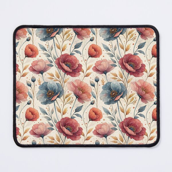 Item preview, Rustic Watercolor Poppy Seamless Pattern, Fall Floral Art designed and sold by KlarkiteTees.