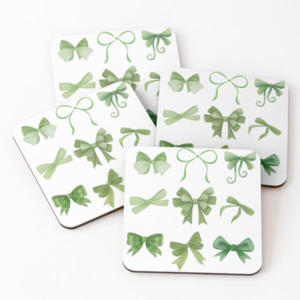 Item preview, Green Watercolor Ribbon Bow Set Cute Clipart designed and sold by ArtfulWeave.