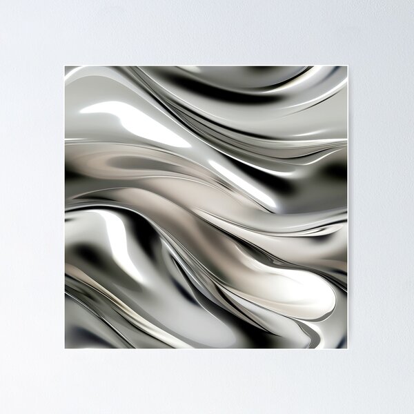 Item preview, Silvery Hues Shiny Metallic-Looking Futuristic Abstract Art  designed and sold by DEC02.