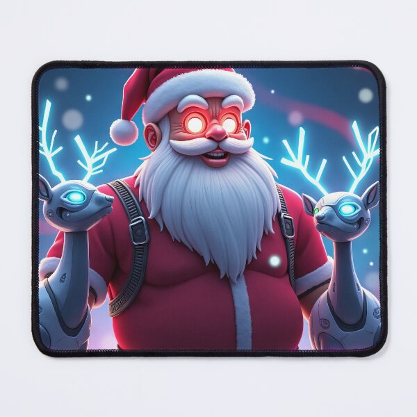 Item preview, Upgraded 2025 – Cyberpunk Santa with Neon Text designed and sold by Pixel  Playground.