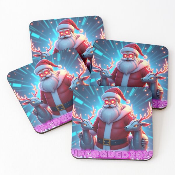 Item preview, Upgraded 2025 v2 – Cyberpunk Santa with Neon Text designed and sold by Pixel  Playground.