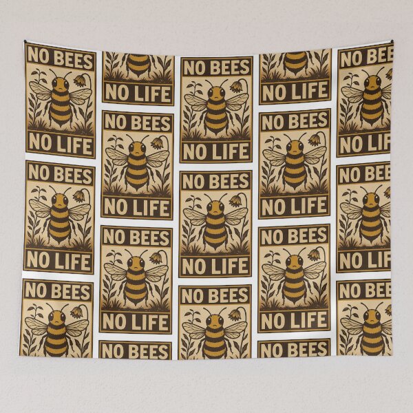 Item preview, No Bees No Life – Bold Environmental Poster Design designed and sold by Lacritsa .