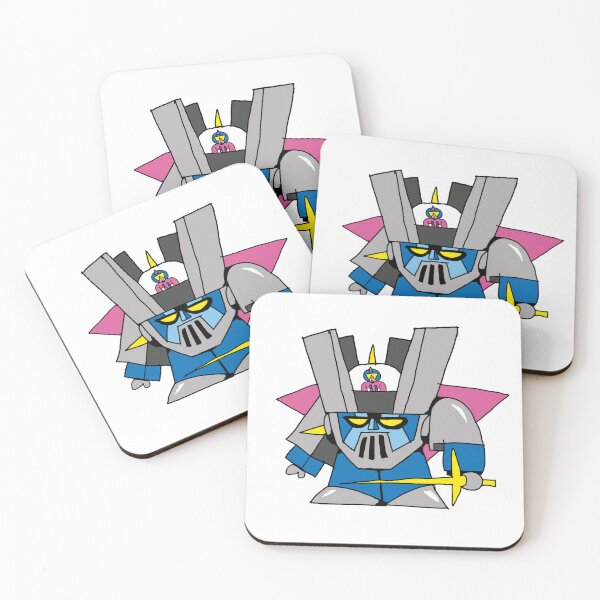 Item preview, Chibi Knight Mecha – Retro Robot Warrior Sticker designed and sold by hoggylorente.