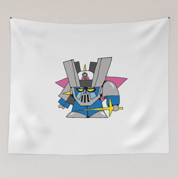 Item preview, Chibi Knight Mecha – Retro Robot Warrior Sticker designed and sold by hoggylorente.