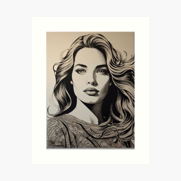 Item preview, Ethereal Female Portrait in Monochrome Style designed and sold by KilianSzmid.