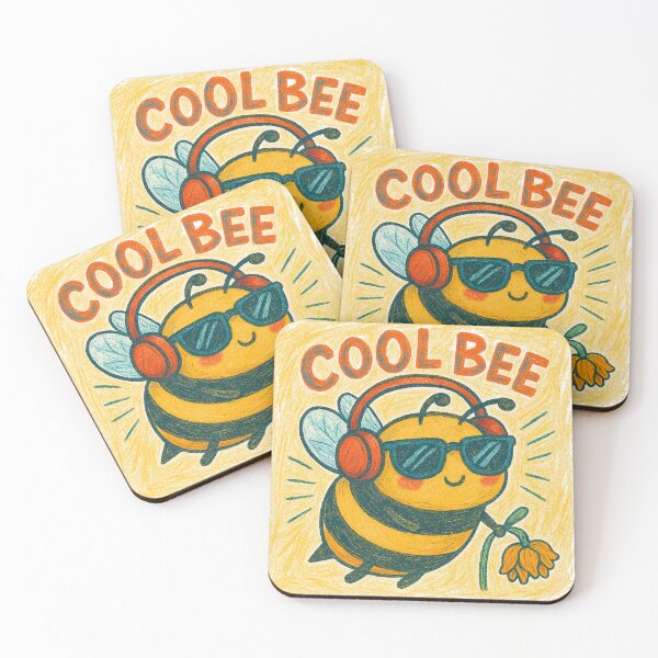 Item preview, Cool Bee – Funny Bee with Headphones and Sunglasses designed and sold by Lacritsa .