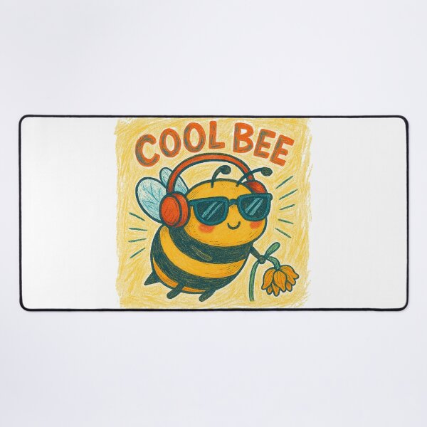Item preview, Cool Bee – Funny Bee with Headphones and Sunglasses designed and sold by Lacritsa .