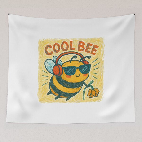 Item preview, Cool Bee – Funny Bee with Headphones and Sunglasses designed and sold by Lacritsa .