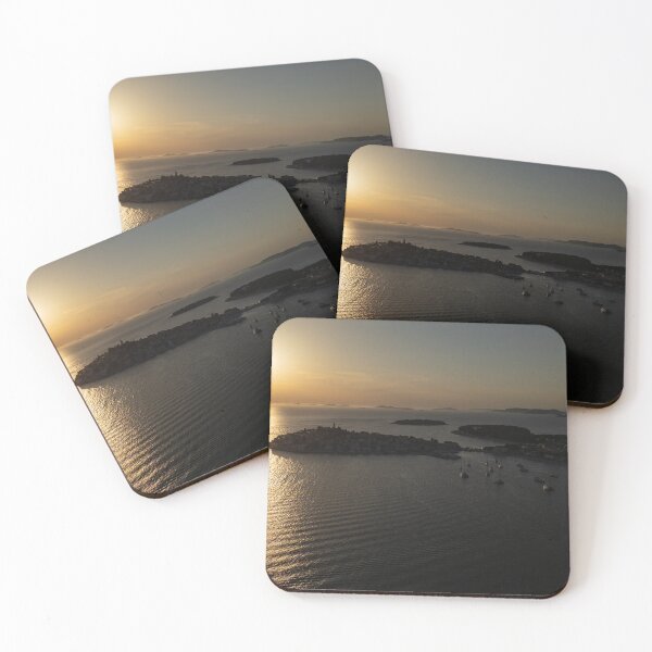 Item preview, Golden Horizon – Serene Coastal Sunset with Sailboats designed and sold by Ellaire.