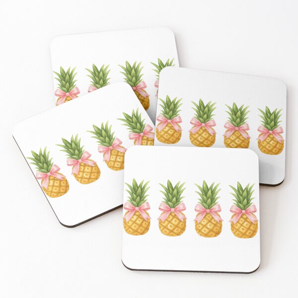 Item preview, Cute Pineapple with Pink Bow Watercolor Illustration designed and sold by ArtfulWeave.