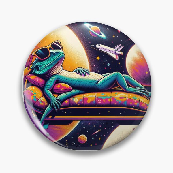 Item preview, "Cosmic Chill: Lounge Lizard in Space" designed and sold by NCLaserDesigns.