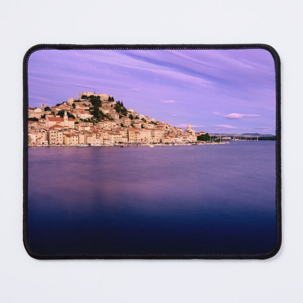 Item preview, Lavender Skies Over Coastal Village – Mediterranean Dreamscape designed and sold by Ellaire.