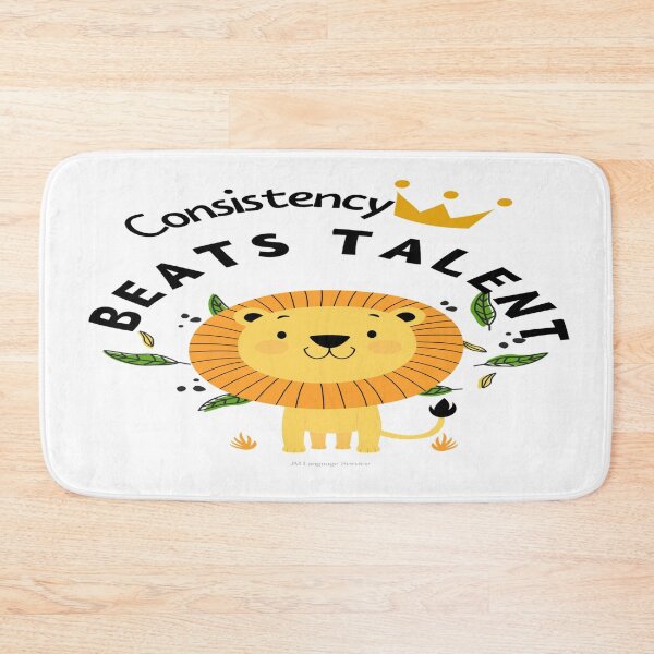 Item preview, Consistency Beats Talent – Lion Motivation Art designed and sold by JM Language Service.