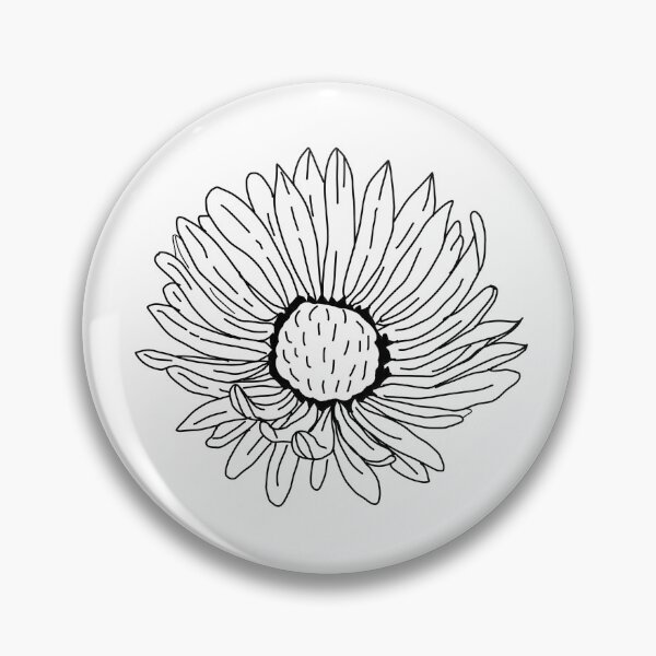 Item preview, simple line art of an aster flower designed and sold by luvbug444.
