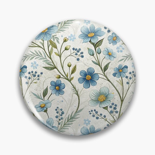 Item preview, Blue Wildflower Seamless Pattern, Vintage Floral Art, Botanical Print designed and sold by KlarkiteTees.