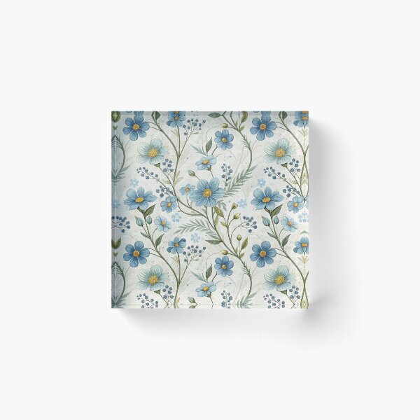 Item preview, Blue Wildflower Seamless Pattern, Vintage Floral Art, Botanical Print designed and sold by KlarkiteTees.