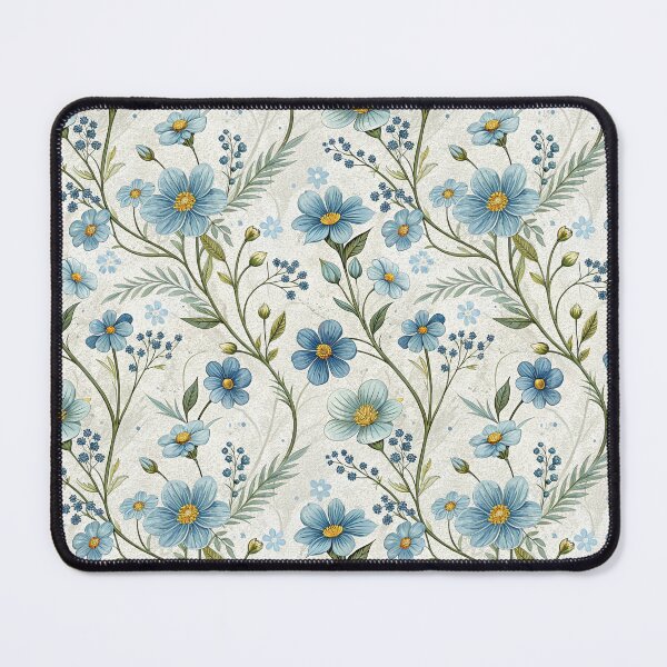 Item preview, Blue Wildflower Seamless Pattern, Vintage Floral Art, Botanical Print designed and sold by KlarkiteTees.