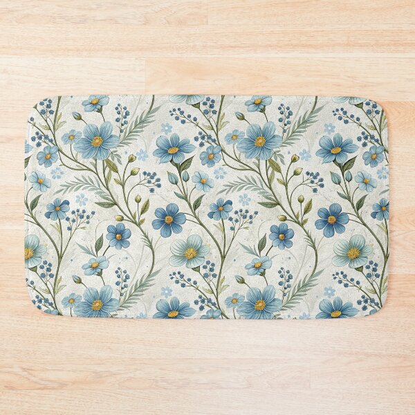Item preview, Blue Wildflower Seamless Pattern, Vintage Floral Art, Botanical Print designed and sold by KlarkiteTees.