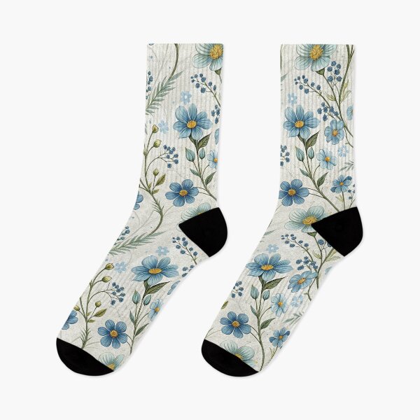 Item preview, Blue Wildflower Seamless Pattern, Vintage Floral Art, Botanical Print designed and sold by KlarkiteTees.