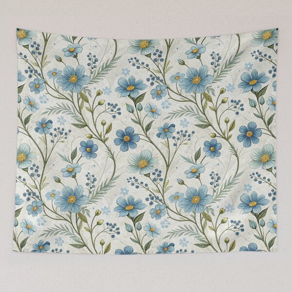 Item preview, Blue Wildflower Seamless Pattern, Vintage Floral Art, Botanical Print designed and sold by KlarkiteTees.