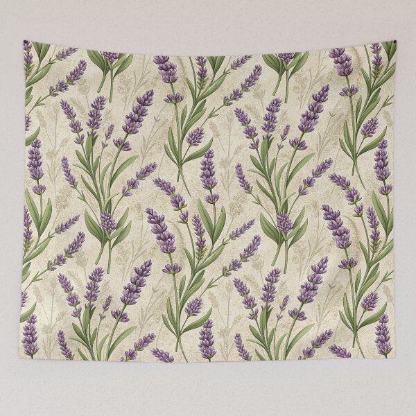 Item preview, Lavender Floral Seamless Pattern, Rustic Herb Art, Botanical Print designed and sold by KlarkiteTees.
