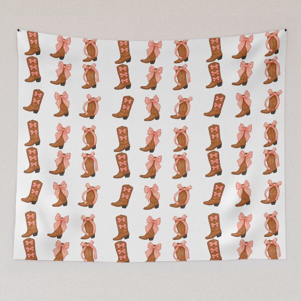 Item preview, Cowgirl Boots with Pink Ribbon Bows Cute Illustration designed and sold by ArtfulWeave.
