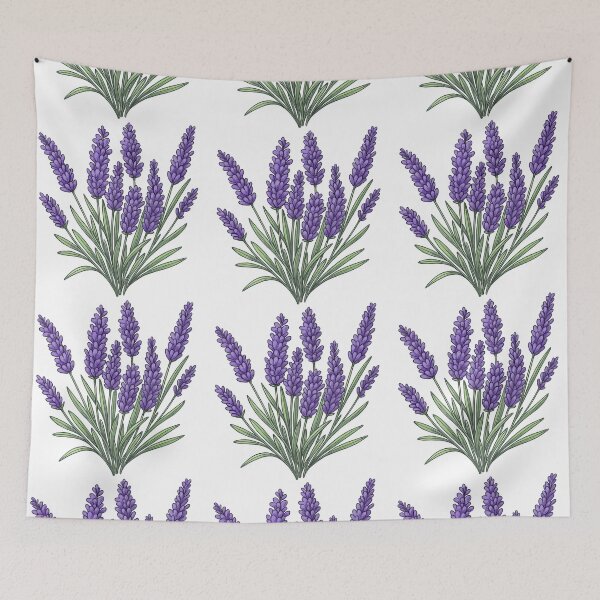 Item preview, Purple Lavender Flower Bunch Cute Botanical Illustration designed and sold by ArtfulWeave.
