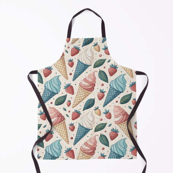 Item preview, Strawberry Ice Cream Cone Seamless Pattern, Summer Dessert Art designed and sold by KlarkiteTees.