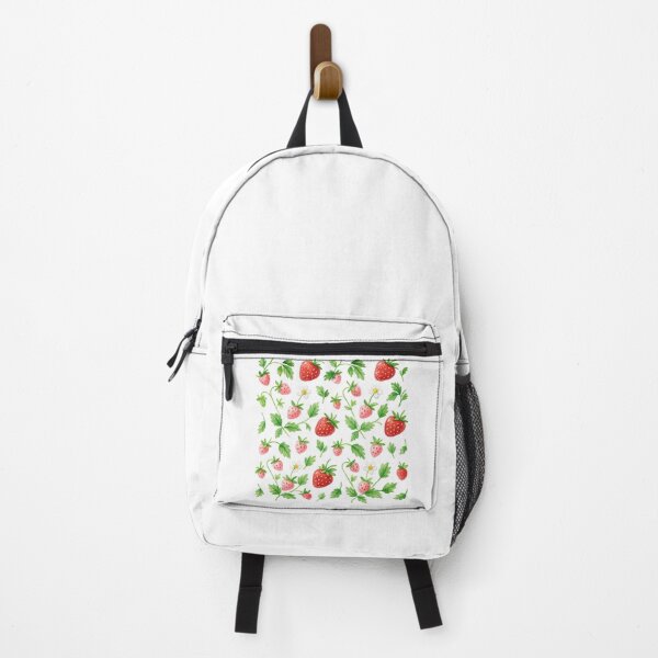 Item preview, Cute Strawberry Pattern with Leaves and Flowers Illustration designed and sold by ArtfulWeave.