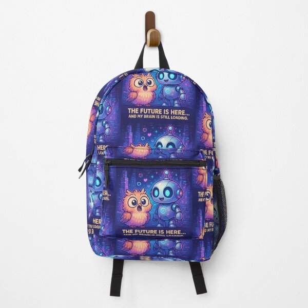 Item preview, Surprised Owl and Robot Cyberpunk - Cute Kawaii Digital Art designed and sold by wibby-color.